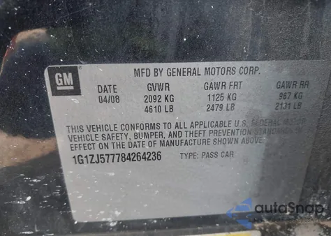 2008 Chevrolet Malibu Lt z USA, uszkodzony, nr VIN 1G1ZJ577784264236